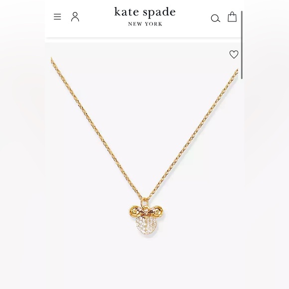 NWT Disney🐭 X Kate Spade ♠️ New York Minnie Mouse Pave Pendant - Picture 12 of 12
